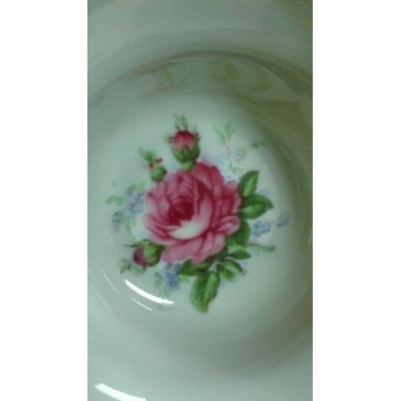 3 Legs Porcelain Lusterware Teacup &  Saucer Set, Pink Rose & Gold Trim Design - Picture 8 of 12